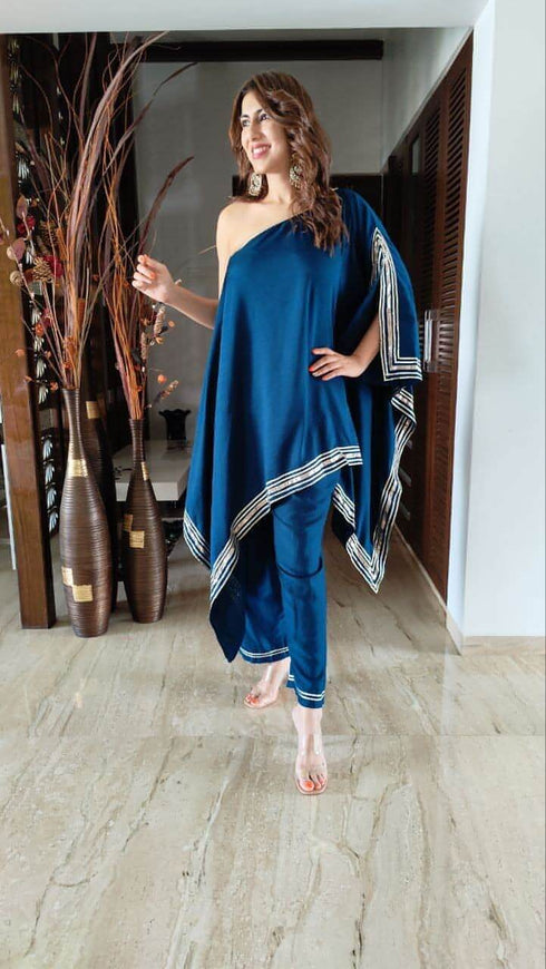 Marine Blue Off Shoulder Coord Set